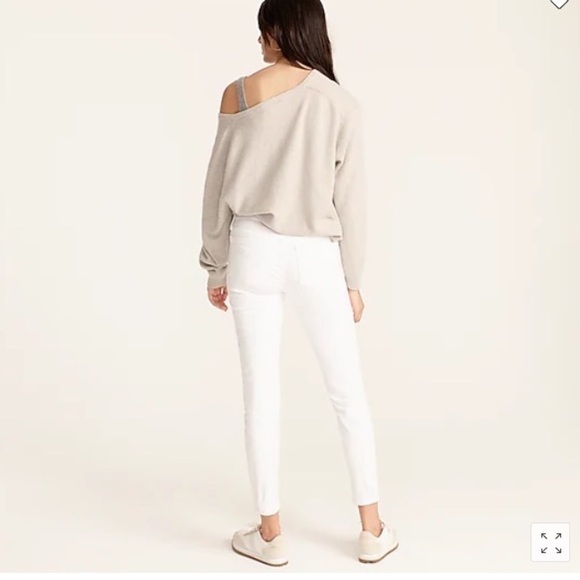 𝅺j Crew 8” Toothpick Skinny Jeans white - Picture 2 of 9